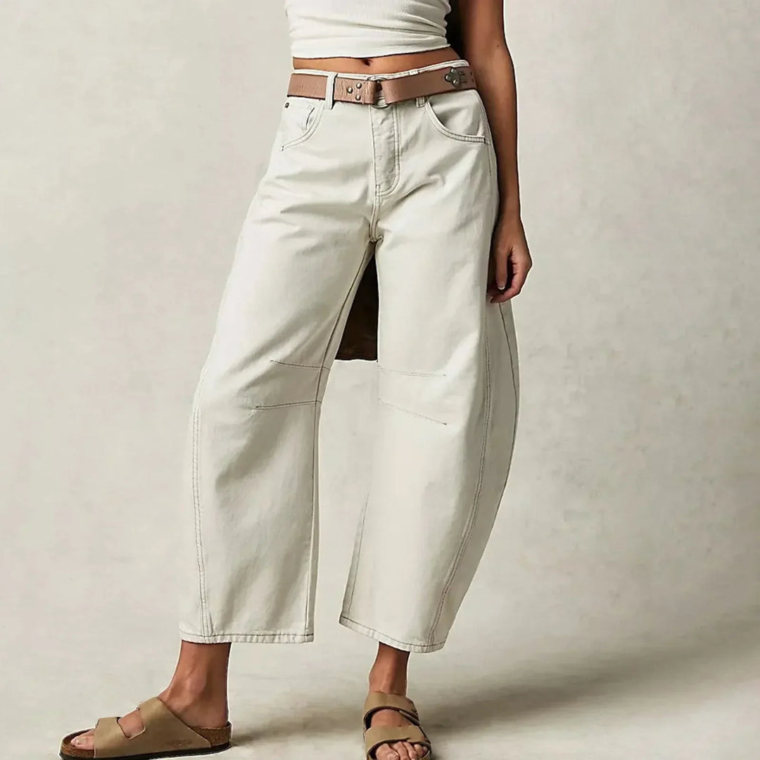 Women’s Wide Leg Jeans | Mid-Rise & High Stretch | Vintage Look | Loose Fit Denim