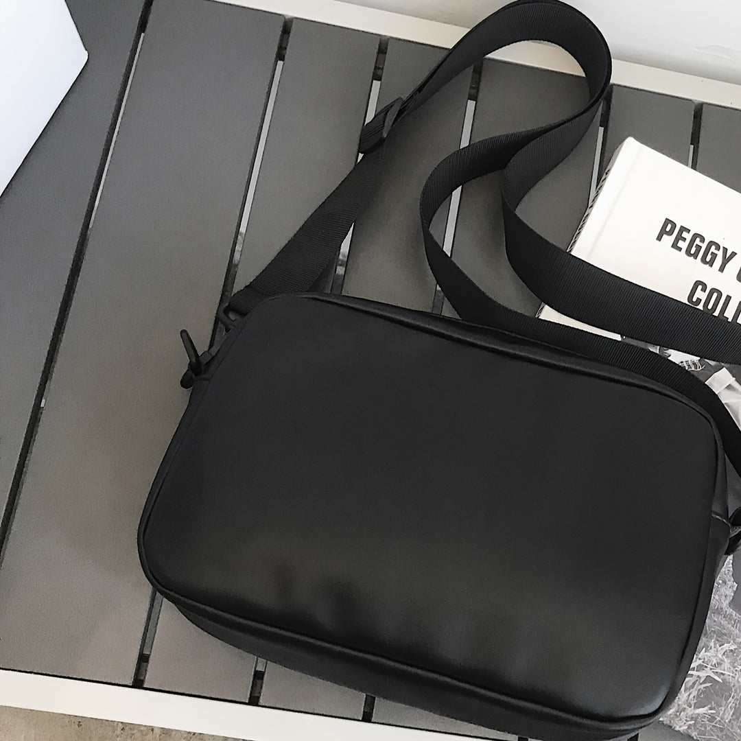 Men’s Shoulder Bag | Flap & Zip Closure | Removable Strap & Compact Design | PU Leather
