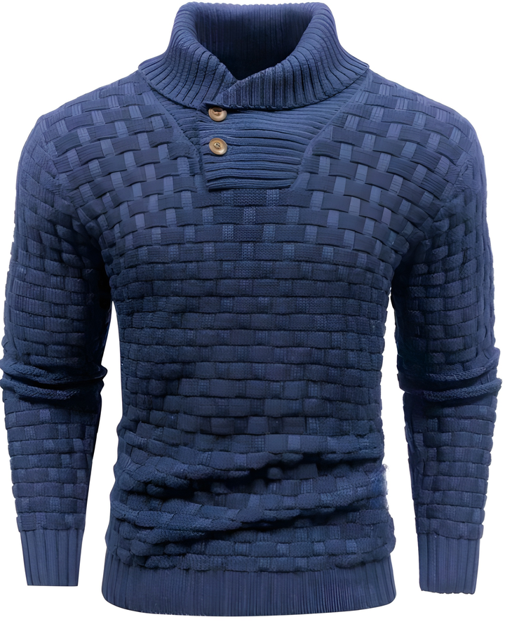 Men’s Jumper | Textured Button Sweater | Textured Mens Clothing