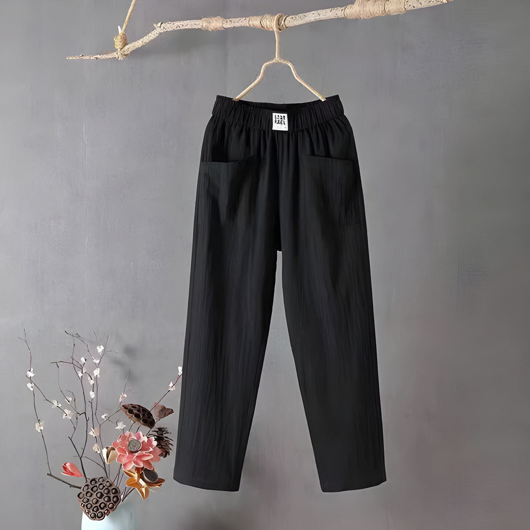 Women’s Trousers | Lightweight Harem Style | Cotton-Linen & Slimming Fit | With Pockets
