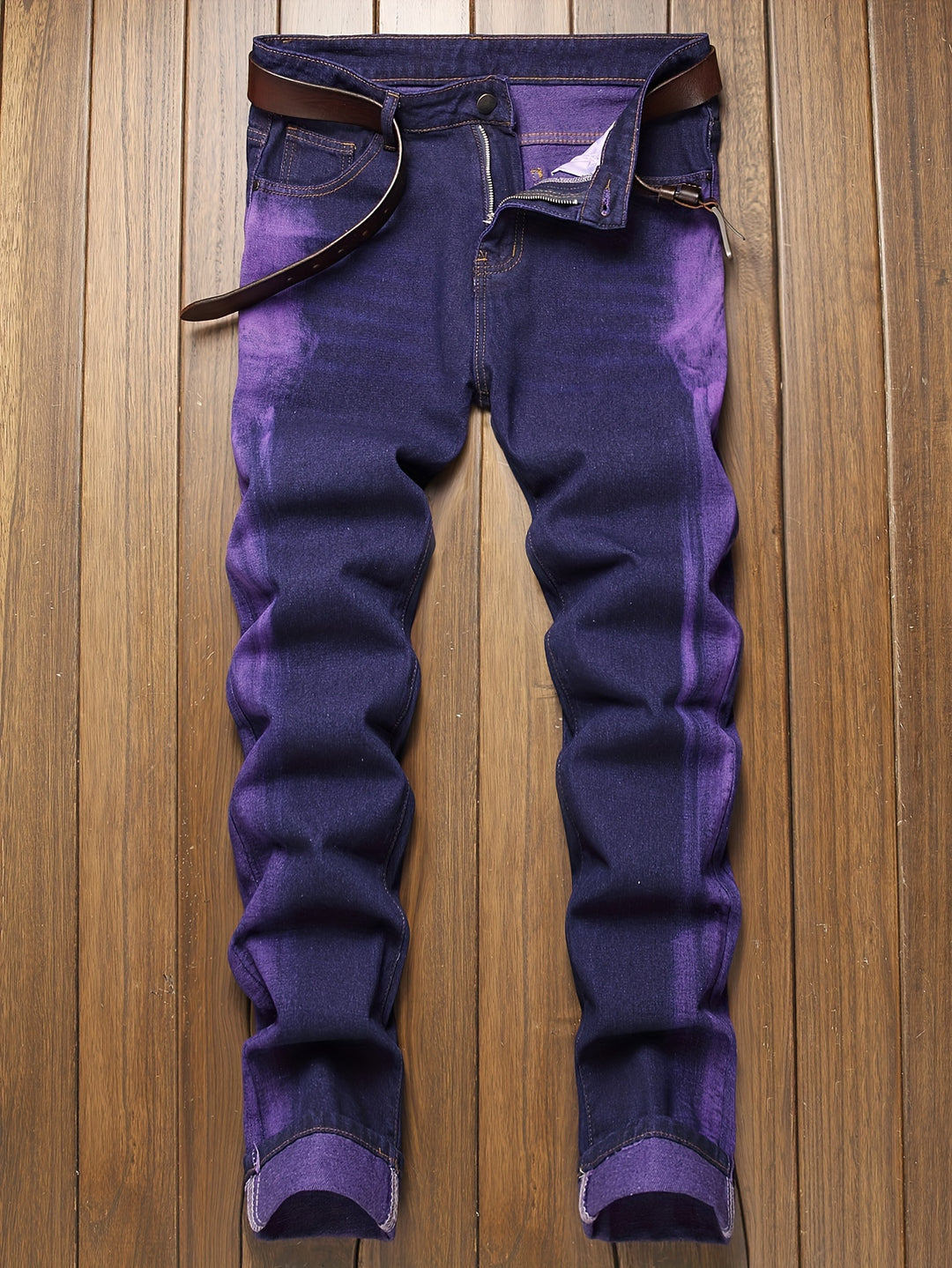 Men’s Jeans | Vertical Tie-Dye Design | Straight Fit | Modern Barrel Style