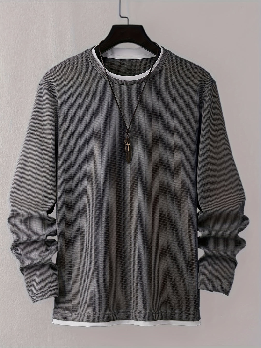 Men's Shirt | Long Sleeves | Waffle Knit | Soft & Stretchy | Casual & Sustainable