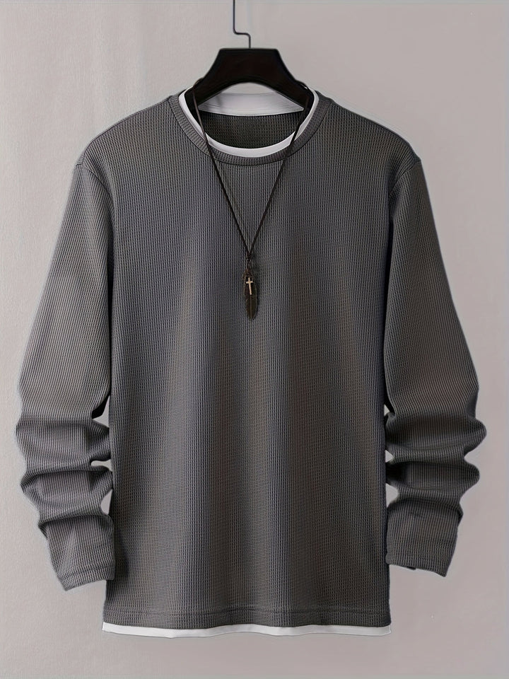 Men's Shirt | Long Sleeves | Waffle Knit | Soft & Stretchy | Casual & Sustainable