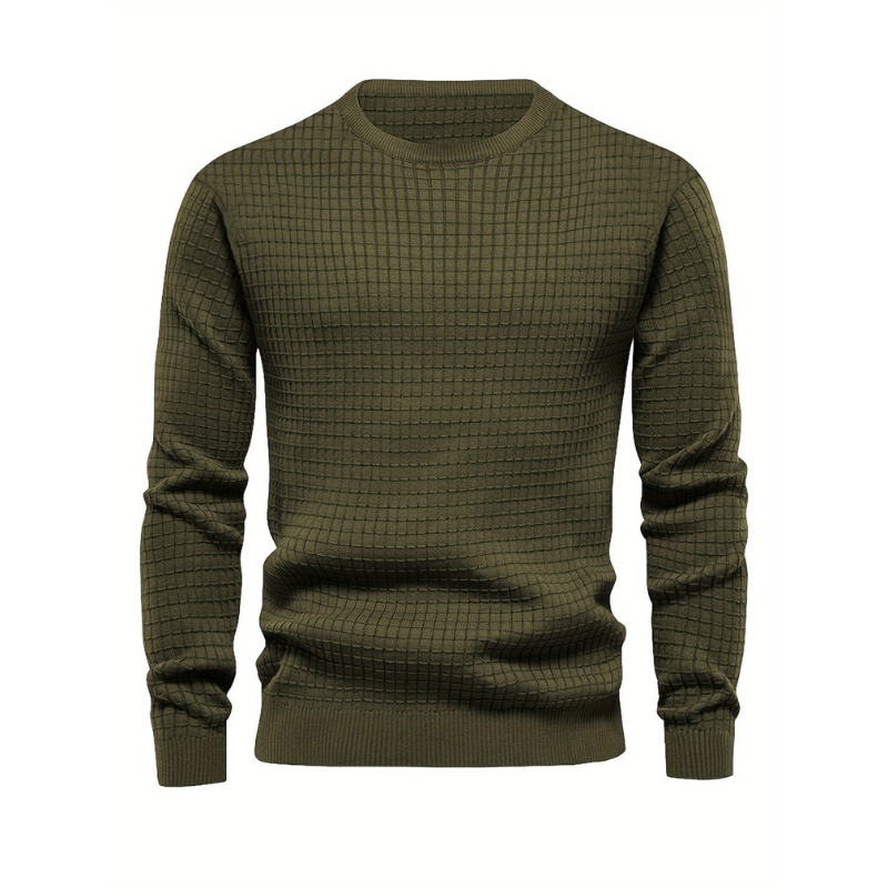 Men’s Sweatshirt | Waffle Pattern | Round Neck | Casual Clothing