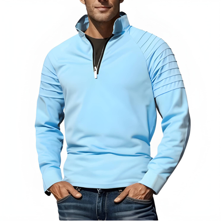 Men's Jumper | Ribbed Shoulder Design | Casual Mens Clothing