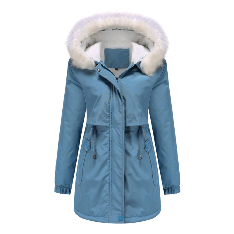 Fluffy Jacket Womens | Hooded Fur Collar | Stylish Winter Clothing