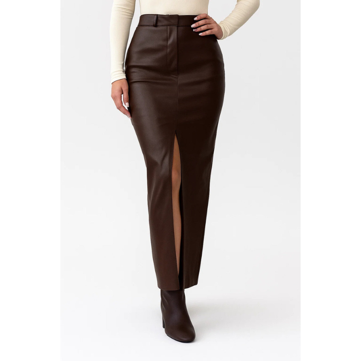 Women’s Skirt | High Waist Front Slit | Classic Clothing Style