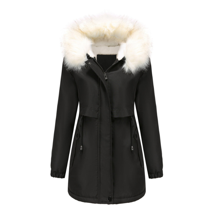 Fluffy Jacket Womens | Hooded Fur Collar | Stylish Winter Clothing