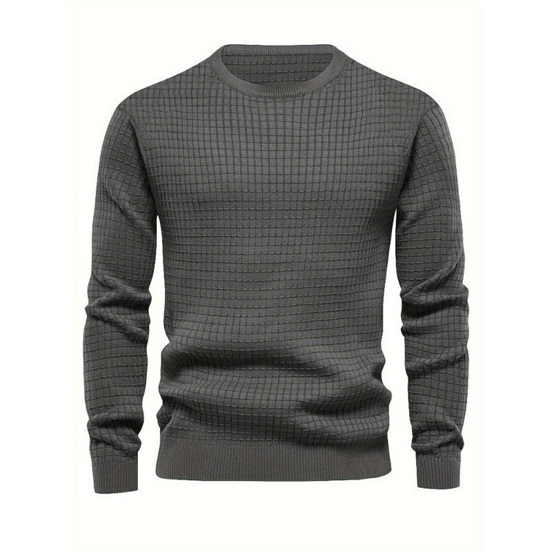 Men’s Sweatshirt | Waffle Pattern | Round Neck | Casual Clothing