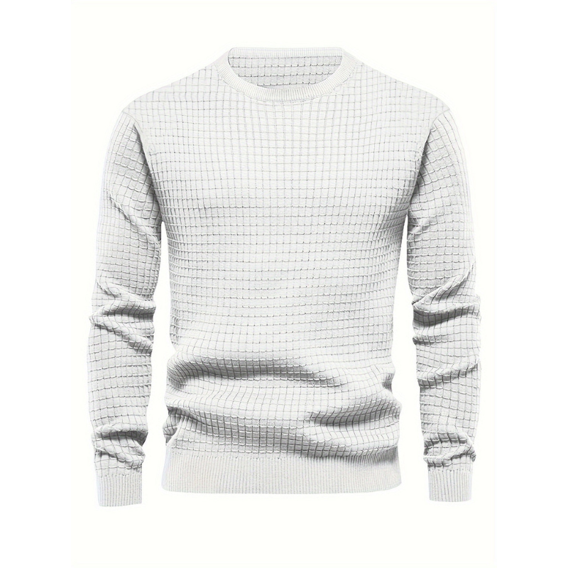 Men’s Sweatshirt | Waffle Pattern | Round Neck | Casual Clothing