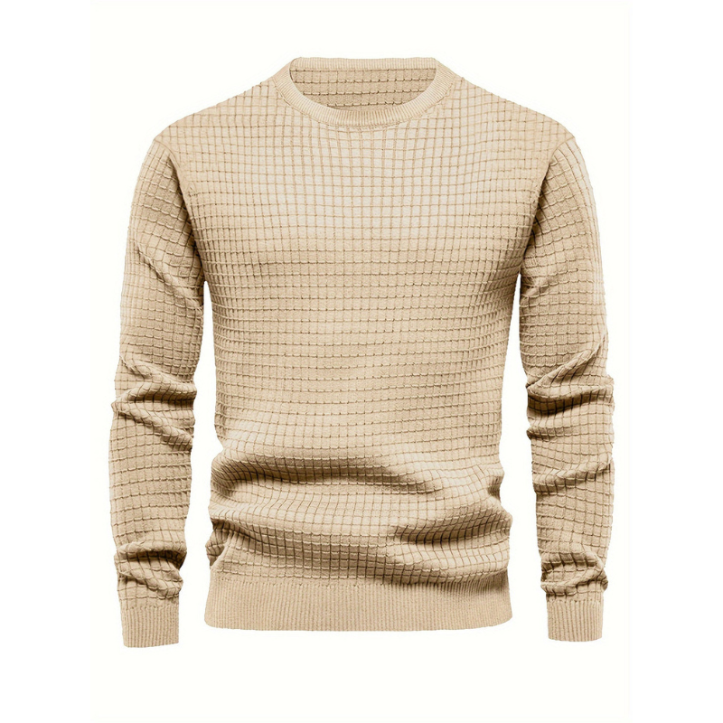 Men’s Sweatshirt | Waffle Pattern | Round Neck | Casual Clothing