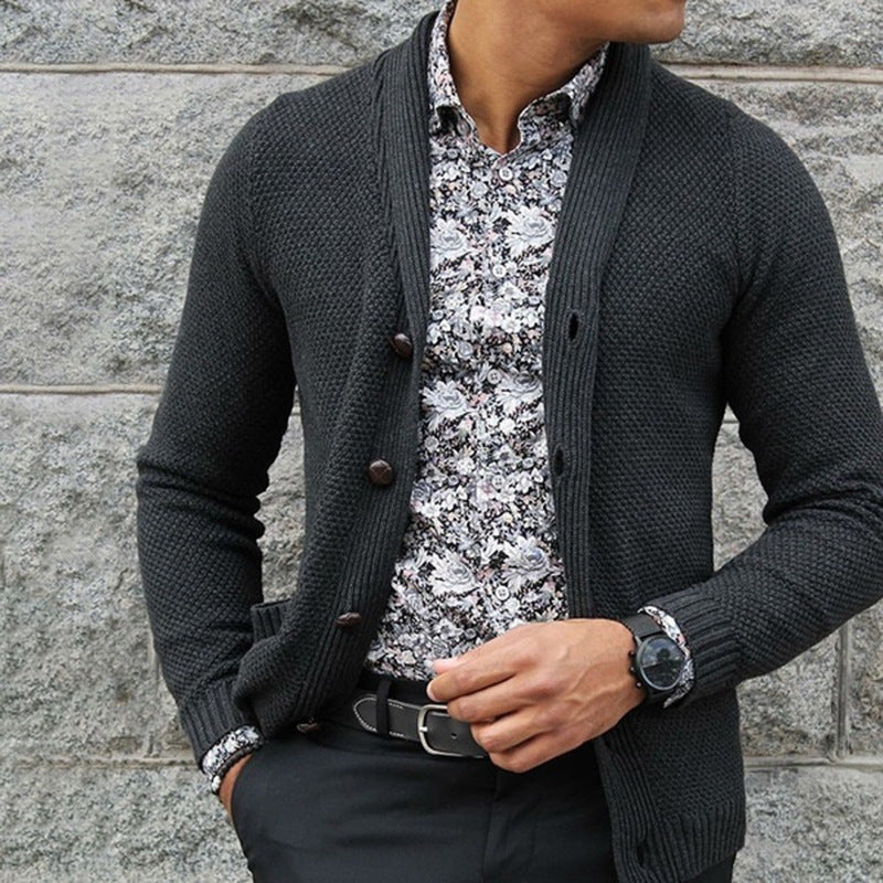 Men's Sweatshirt | Textured Knit Cardigan |  Smart Mens Clothing