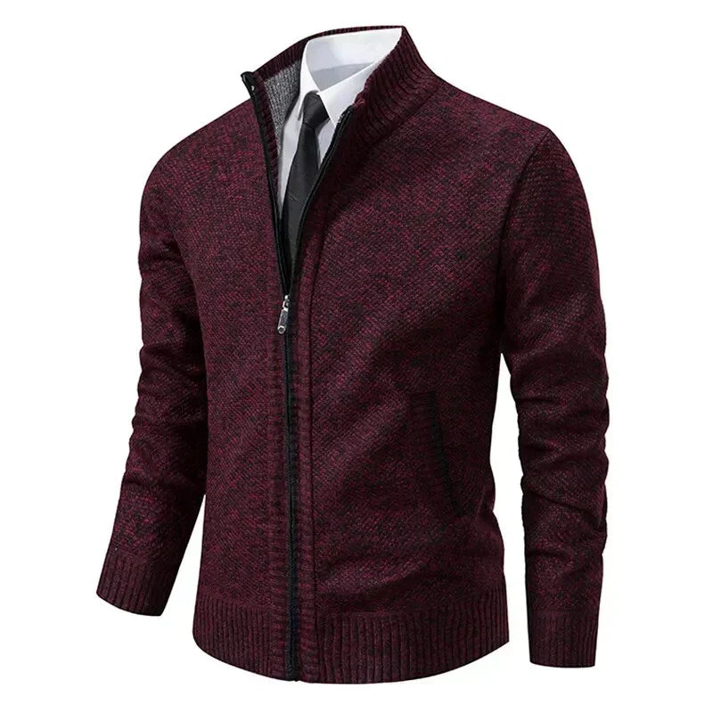 Men's Sweatshirt | Zip-Up Knitted Cardigan | Classic Mens Clothing