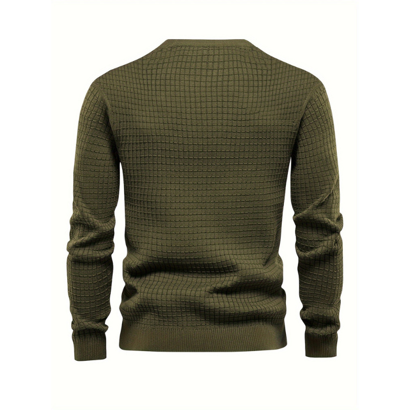 Men’s Sweatshirt | Waffle Pattern | Round Neck | Casual Clothing