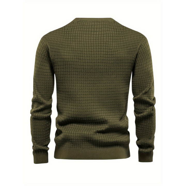 Men’s Sweatshirt | Waffle Pattern | Round Neck | Casual Clothing