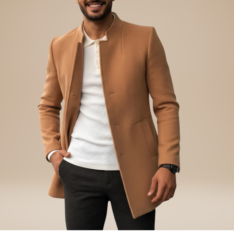 Men’s Coat | Modern Long Jacket | Elegant Mens Clothing