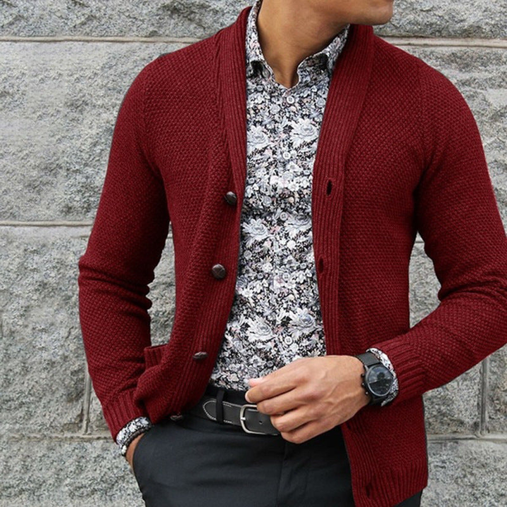 Men's Sweatshirt | Textured Knit Cardigan |  Smart Mens Clothing