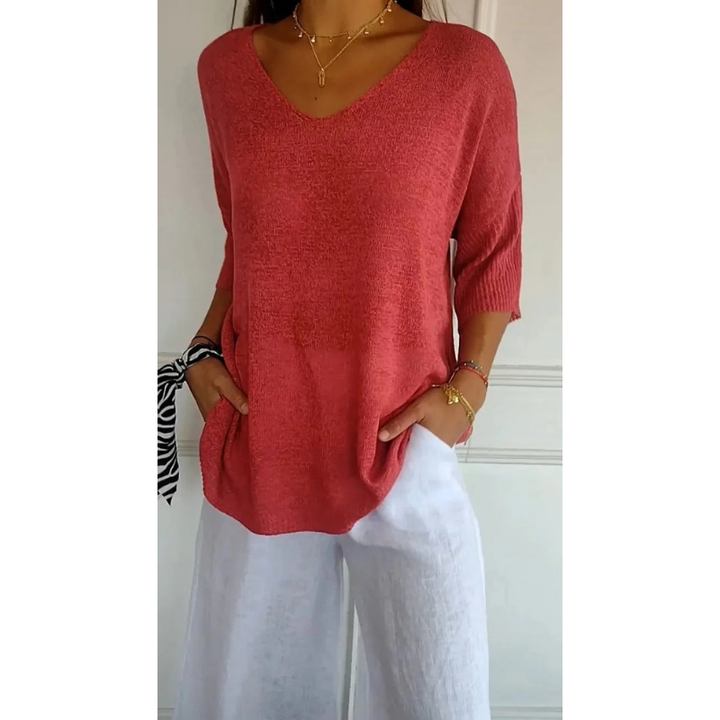 Women’s Top | V Neck | Casual T Shirt | Knit Clothing