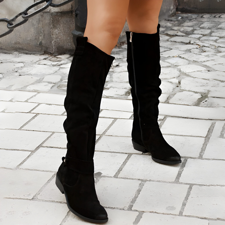 Women's Boots | Knee High Boots Shoes | Side Zipper Low Heel
