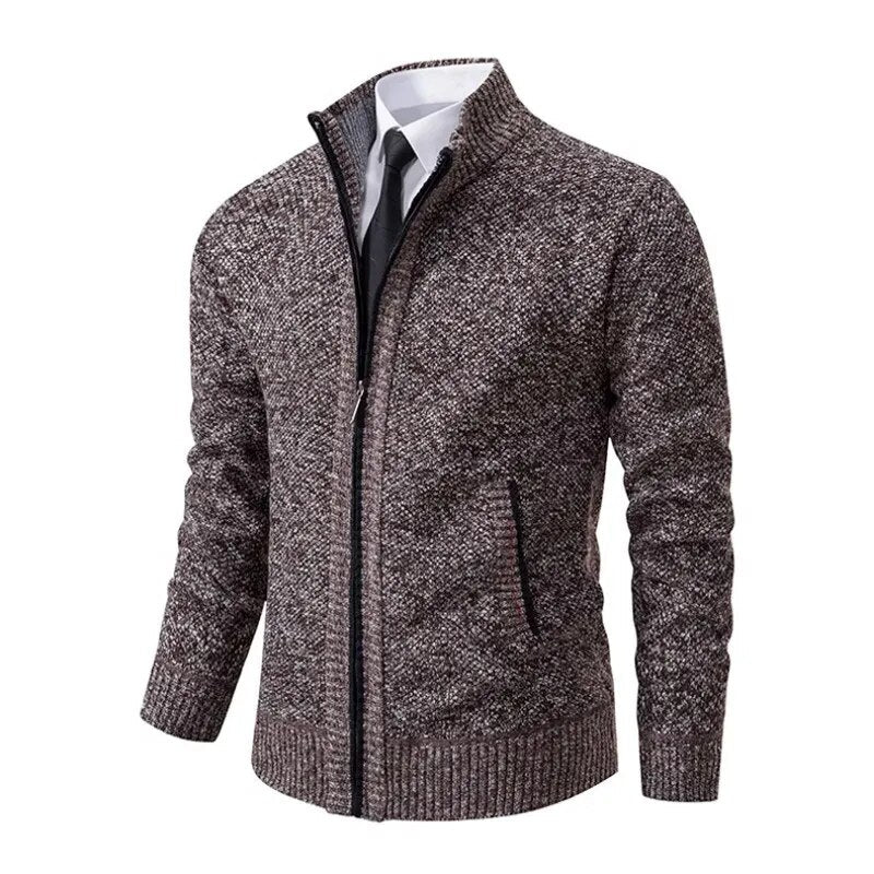 Men's Sweatshirt | Zip-Up Knitted Cardigan | Classic Mens Clothing
