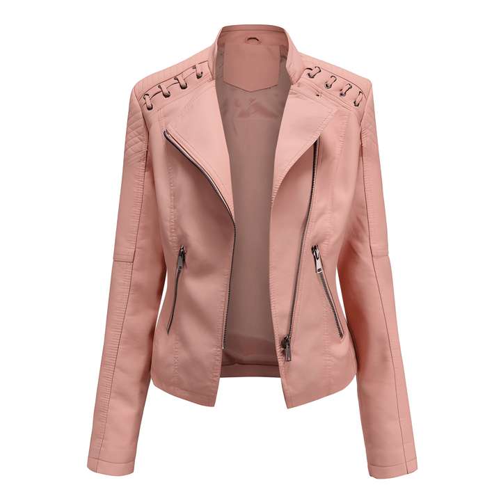 Women’s Leather Jacket | Extra Warm & Water-Repellent | Winter Fashion | PU Leather