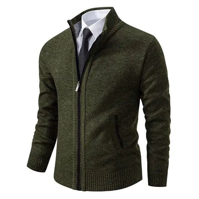 Men's Sweatshirt | Zip-Up Knitted Cardigan | Classic Mens Clothing