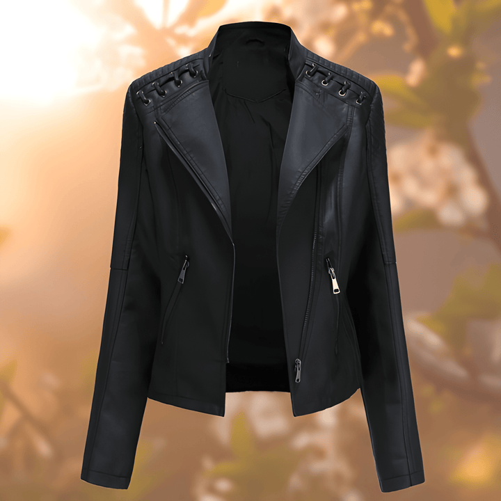 Women’s Leather Jacket | Extra Warm & Water-Repellent | Winter Fashion | PU Leather
