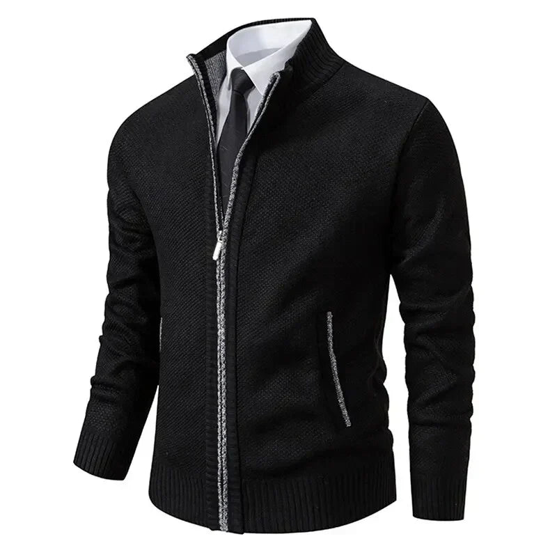 Men's Sweatshirt | Zip-Up Knitted Cardigan | Classic Mens Clothing