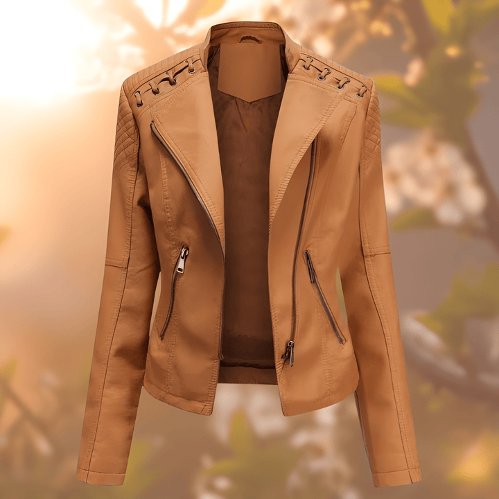 Women’s Leather Jacket | Extra Warm & Water-Repellent | Winter Fashion | PU Leather