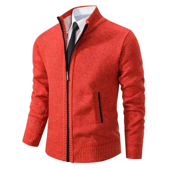 Men's Sweatshirt | Zip-Up Knitted Cardigan | Classic Mens Clothing
