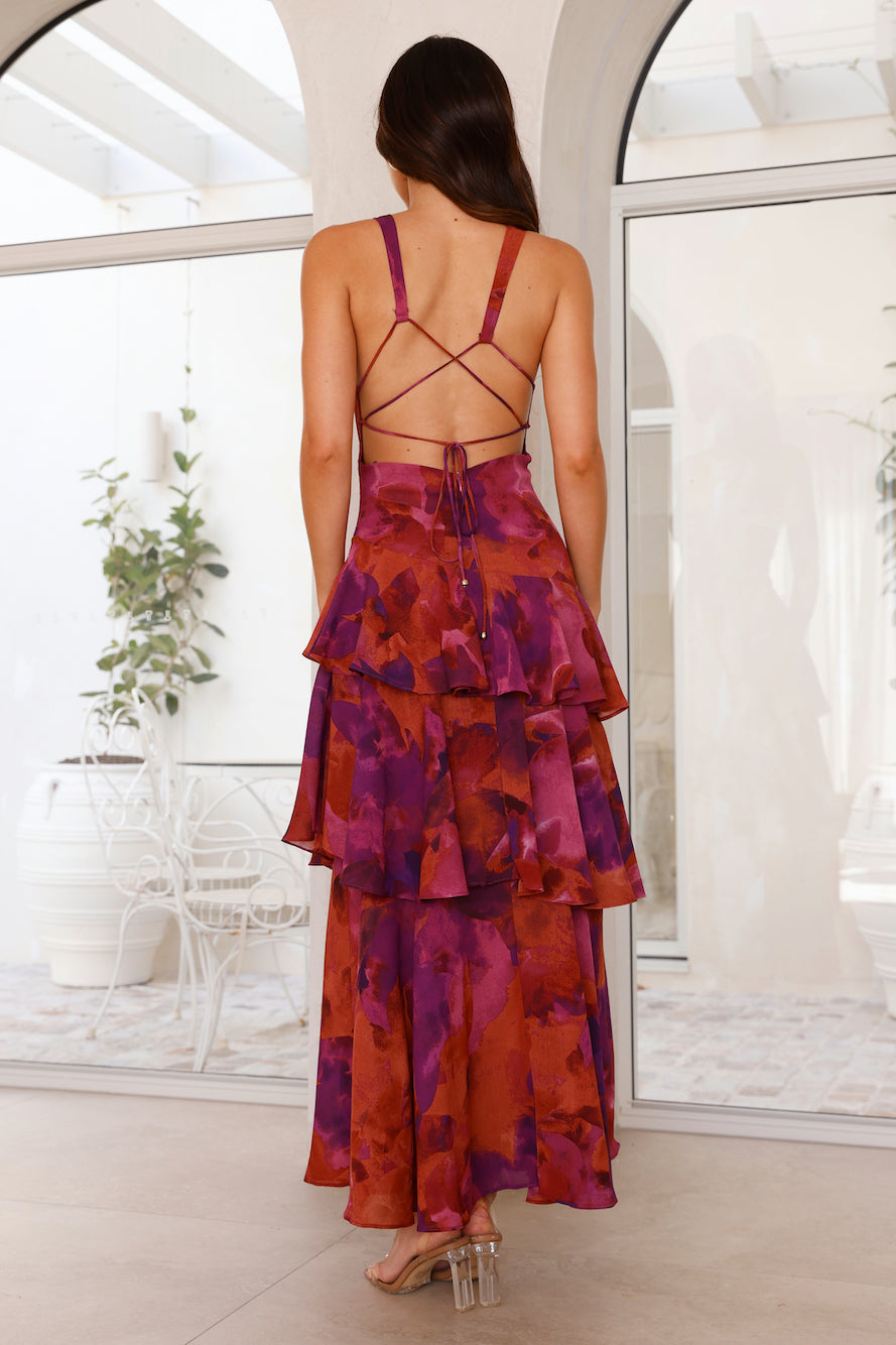 Women’s Maxi Dress | Tiered Floral Design | Romantic Tiered Dresses