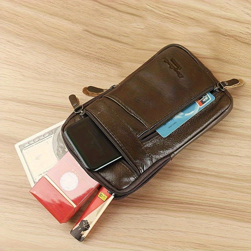 Men’s Crossbody Bag | Genuine Leather | Compact & Functional | Multiple Zipped Compartments