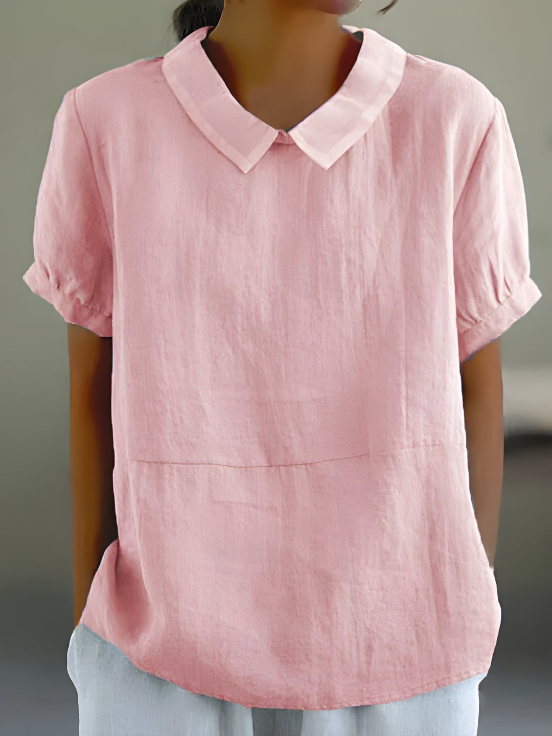 Women’s Blouse | Loose-Fit Lapel Shirt | Short Sleeves | Casual Streetwear