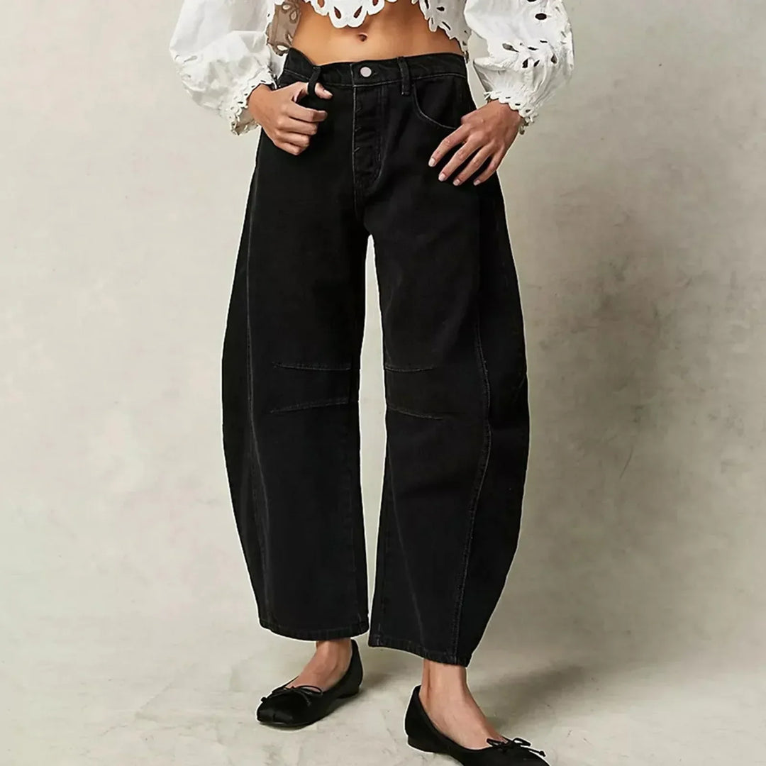 Women’s Wide Leg Jeans | Mid-Rise & High Stretch | Vintage Look | Loose Fit Denim