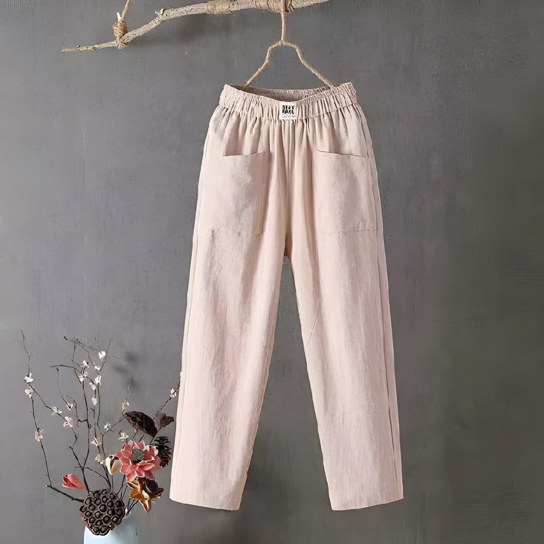 Women’s Trousers | Lightweight Harem Style | Cotton-Linen & Slimming Fit | With Pockets