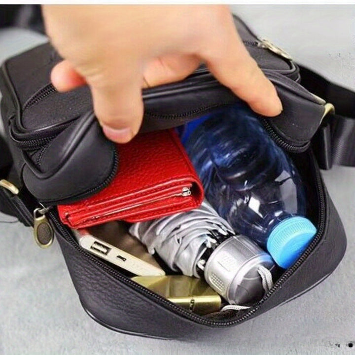 Men’s Crossbody Bag | Premium Leather | Large Capacity & Adjustable Strap | Business Bag