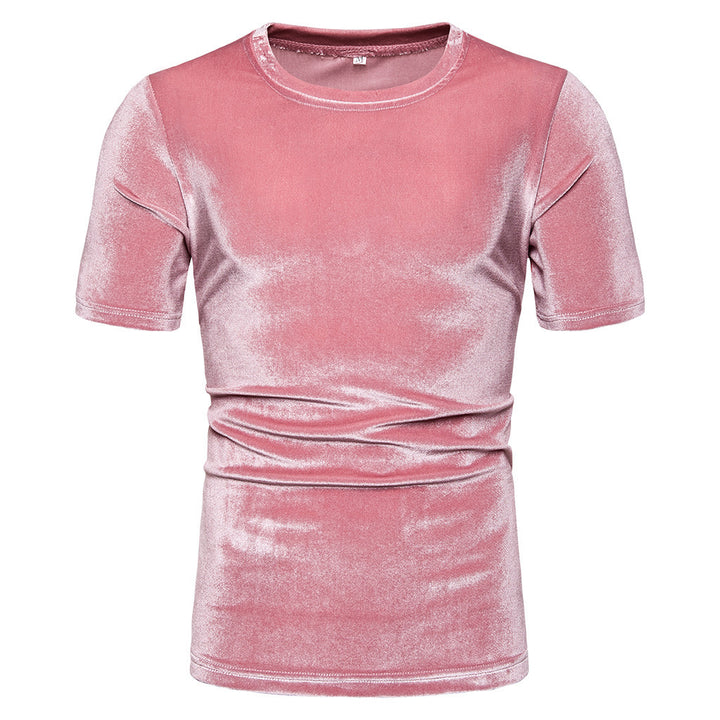 Men's Shirt | Velvet Look & Knitted | Short Sleeves | Polyester