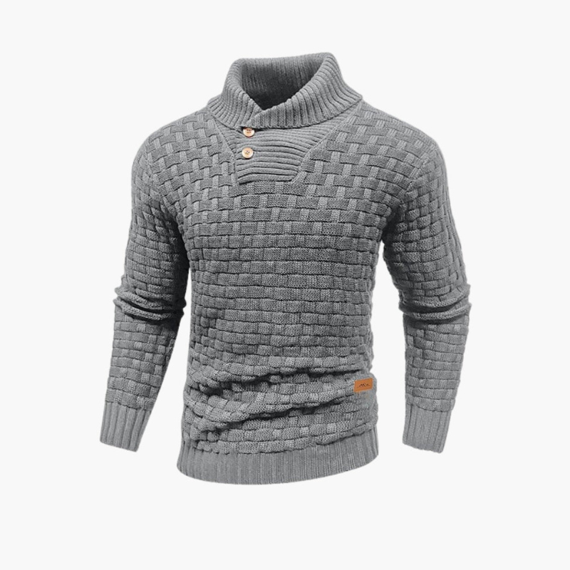 Men’s Jumper | Textured Button Sweater | Textured Mens Clothing