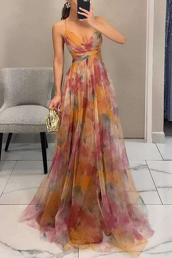 Women's Maxi Dress | Deep V-Neck & Lace | Strapless & High Waist | Summer & Wedding