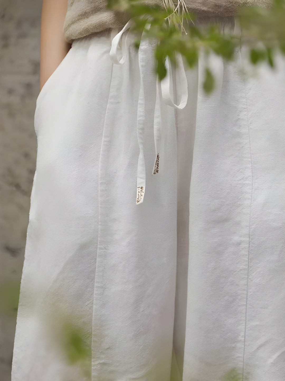 Women’s Trousers | Autumn Style | Drawstring Waist & Pockets | Cotton-Linen