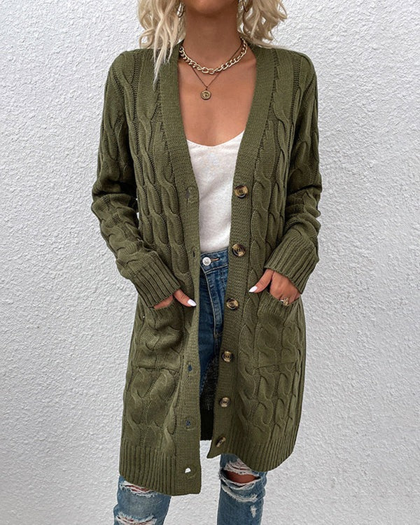 Women’s Cardigan | Long Knit Jumper | Loose Fit with Button Closure