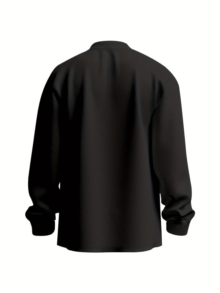 Men's Mock Neck T-shirt | Long Sleeves | Stretch & Breathable | Trendy & Casual | Spring