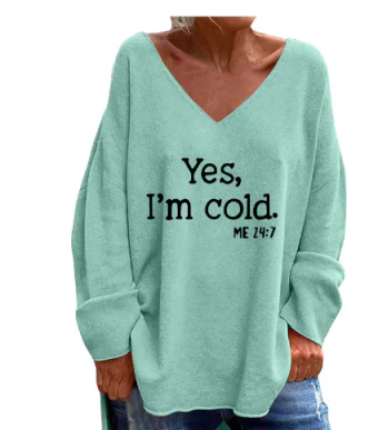 Women Jumpers | Oversized V-Neck Sweater | Cozy & Stylish