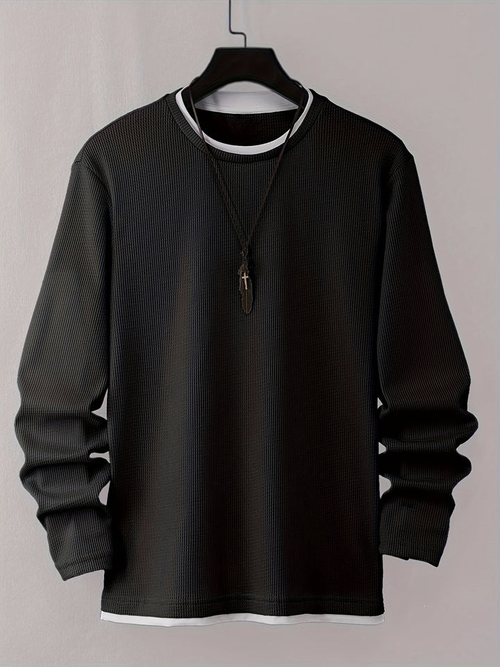 Men's Shirt | Long Sleeves | Waffle Knit | Soft & Stretchy | Casual & Sustainable