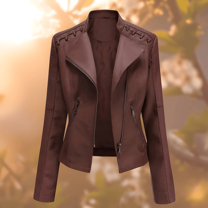 Women’s Leather Jacket | Extra Warm & Water-Repellent | Winter Fashion | PU Leather