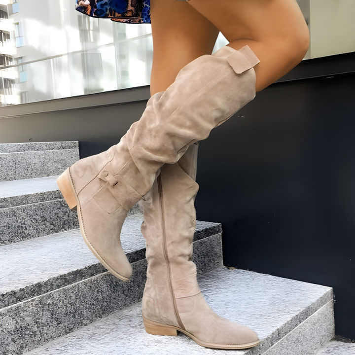Women's Boots | Knee High Boots Shoes | Side Zipper Low Heel
