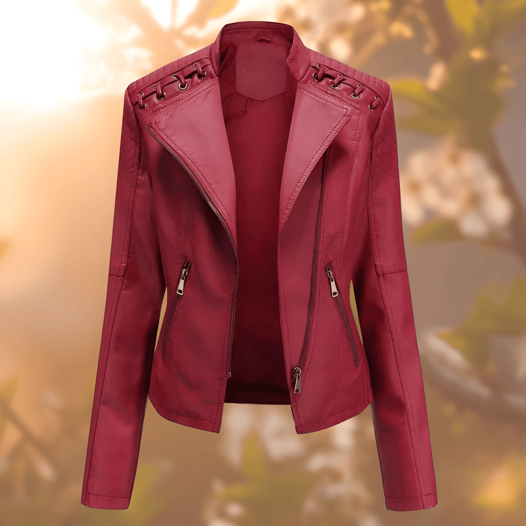 Women’s Leather Jacket | Extra Warm & Water-Repellent | Winter Fashion | PU Leather
