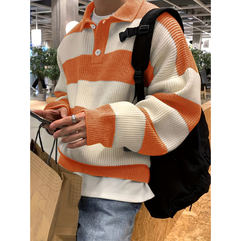 Men’s Sweatshirt | Striped Knitted Jumper | Winter Clothing