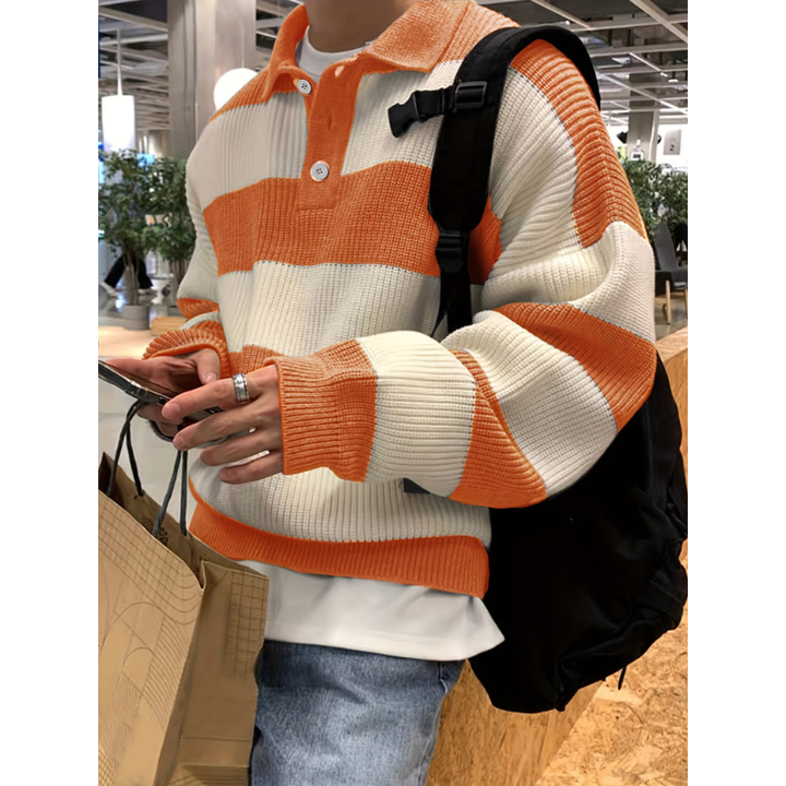 Men’s Sweatshirt | Striped Knitted Jumper | Winter Clothing