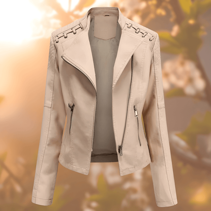 Women’s Leather Jacket | Extra Warm & Water-Repellent | Winter Fashion | PU Leather